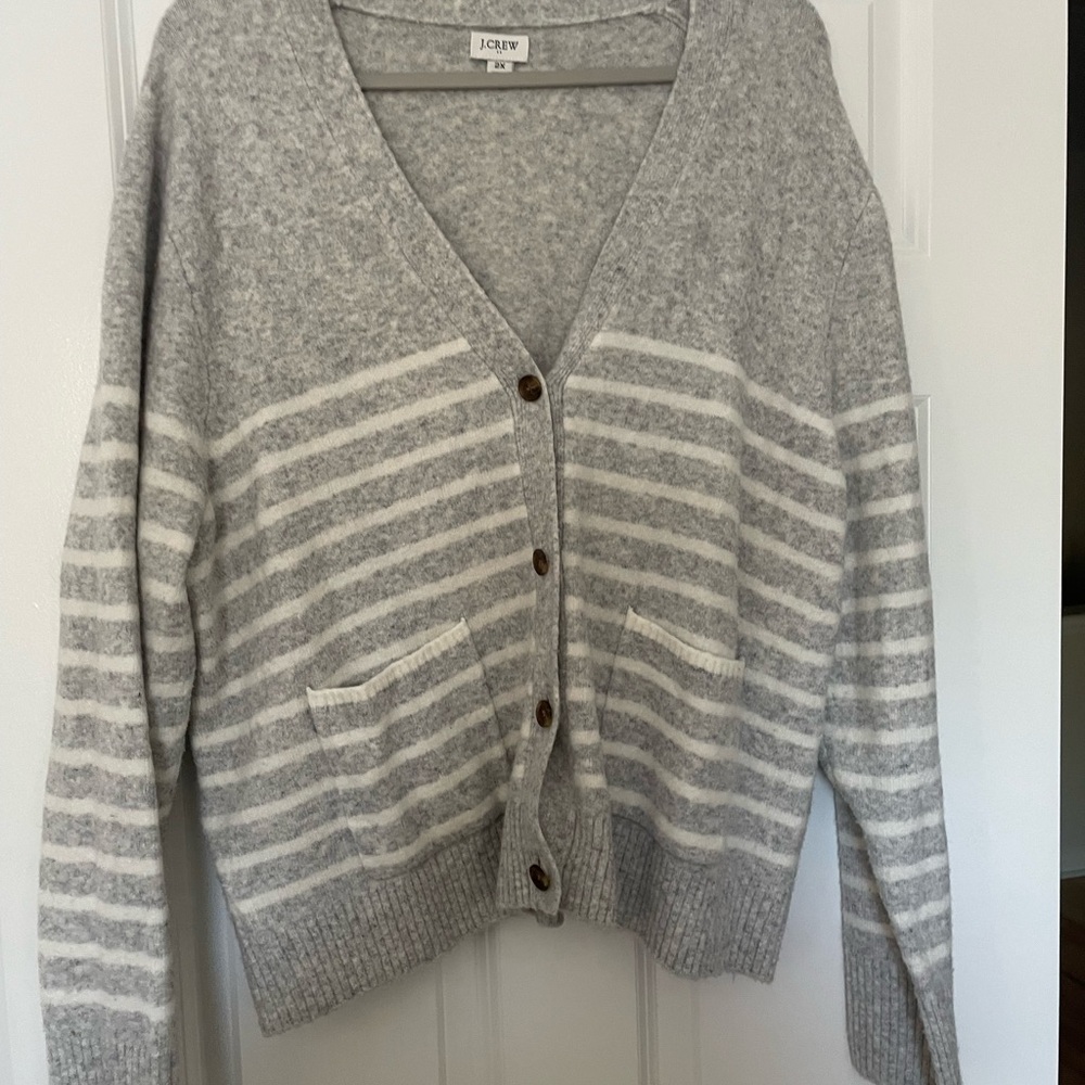 J. Crew Gray Striped Women's Sweater